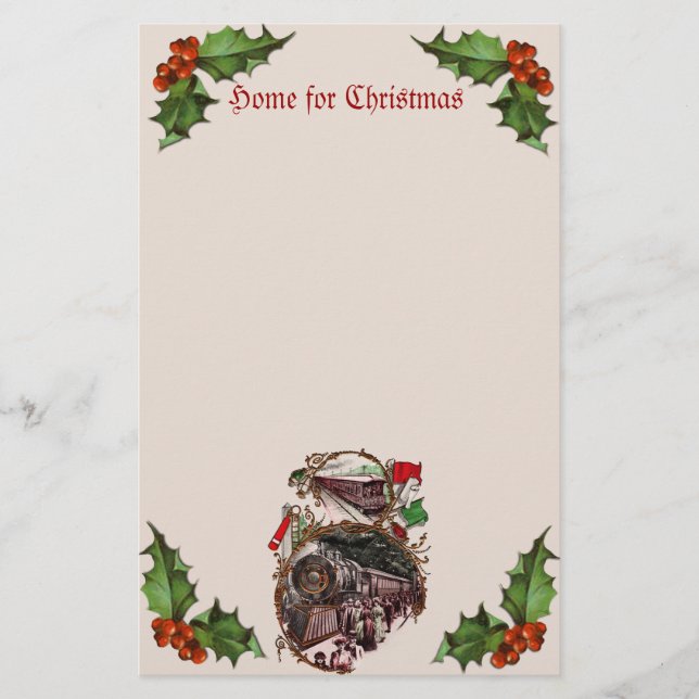 Zuhause für die Weihnachtsbühnen der 1900er Jahre Briefpapier (Vorderseite)