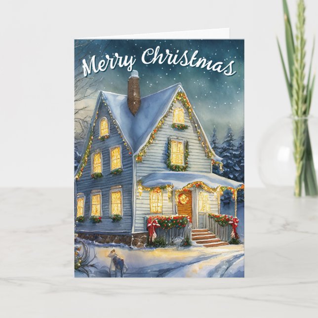 Zuhause für Feiertage Feiertagskarte (Vorderseite)