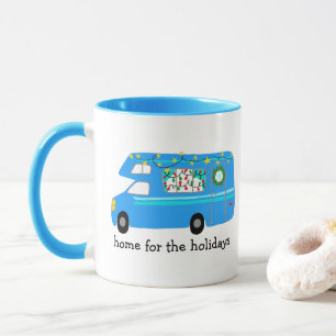 ZUHAUSE FÜR URLAUB Retro Weihnachtsmann CUSTOM Tasse