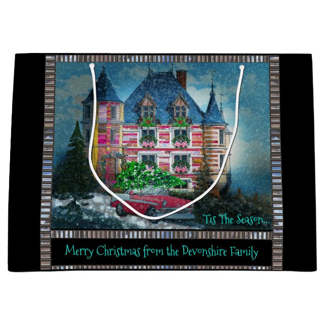 Zuhause für Weihnachten Große Geschenktüte (Vorderseite)
