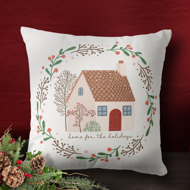 Zuhause für Weihnachten in Feiertagen Kissen (Von Creator hochgeladen)
