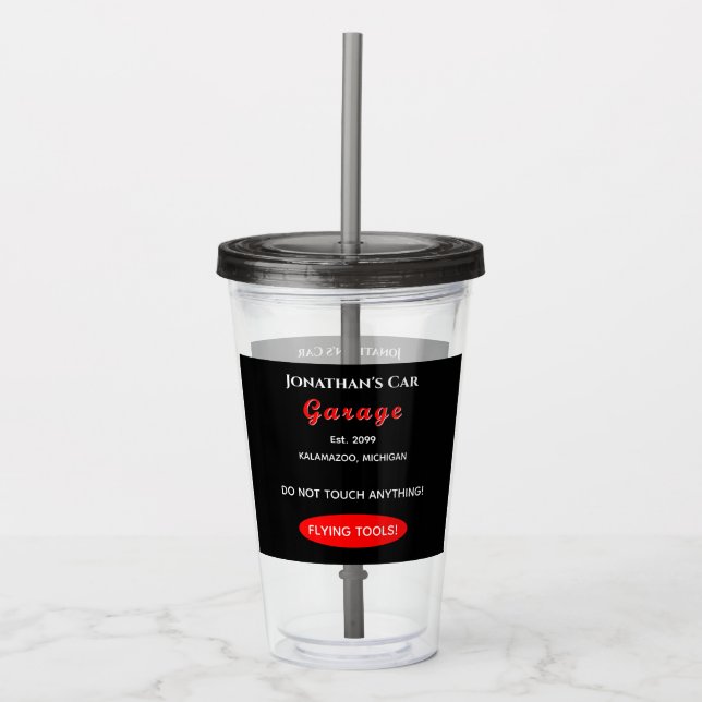 Zuhause Garage Autokarosserie Acryltumbler mit Dec Acryltrinkbecher (Vorderseite)
