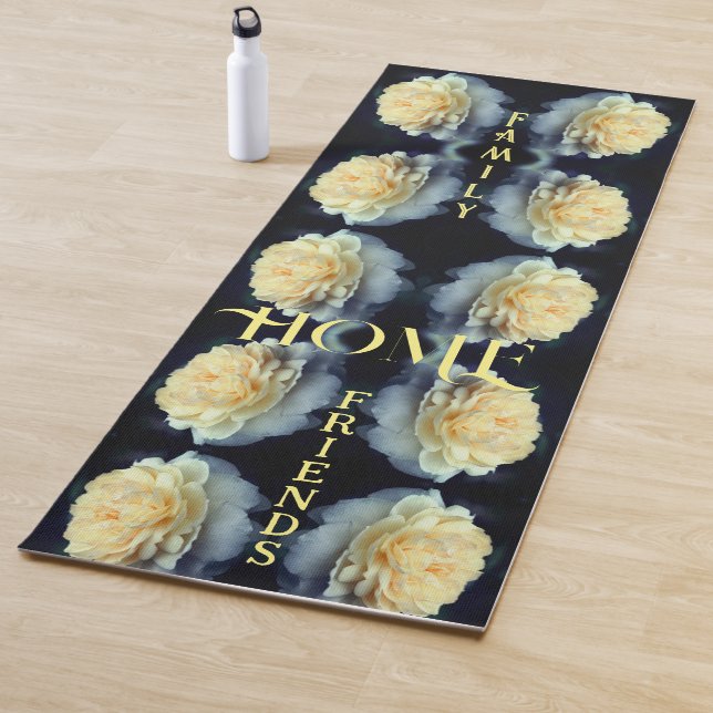 Zuhause Gelbe Rose Abstrakte inspirierende Worte Yogamatte (Beispiel)