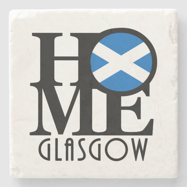 ZUHAUSE Glasgow Scotland Steinuntersetzer (Vorderseite)