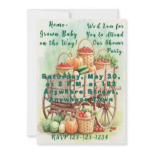 Zuhause-Grown Baby Shower Einladung mit Bauernwage