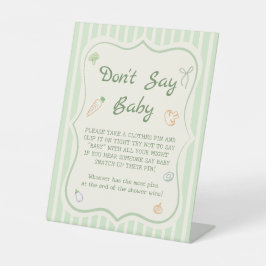 Zuhause Grown Baby Shower Say Baby Game nicht Sockelschild