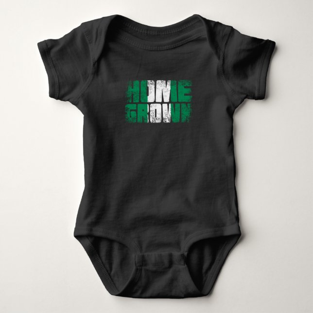 Zuhause Grown Nigerian, Flagge Nigerias Baby Strampler (Vorderseite)