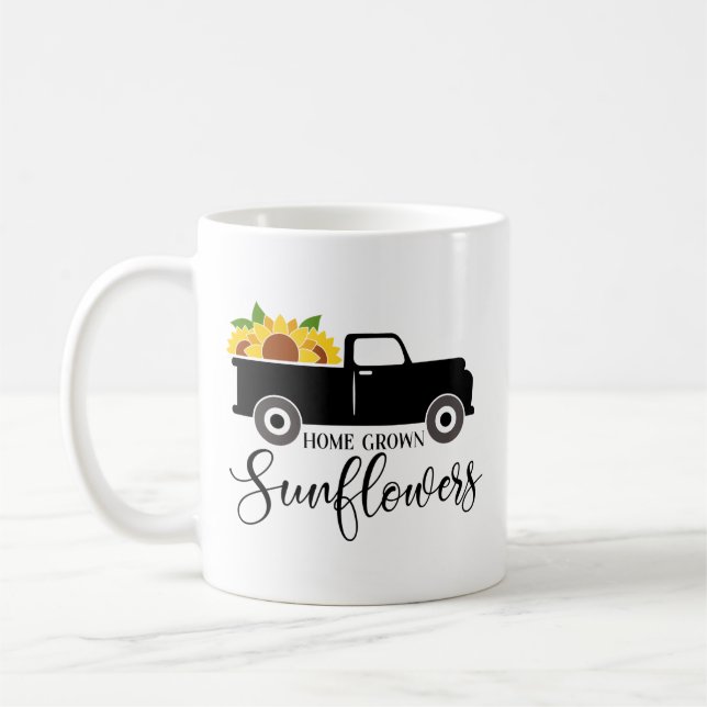 Zuhause Grown Sunflown Niedlich Truck Kaffee Tasse (Links)