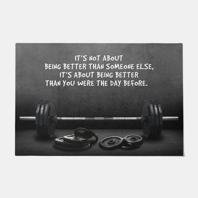 Zuhause Gymnastik, Fitness Motivation Doormat Fußmatte (Vorderseite)