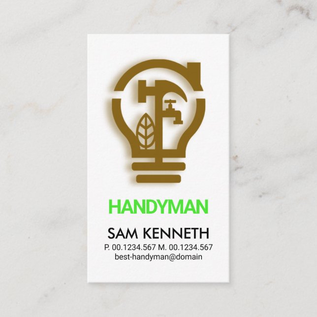 Zuhause Hammer Motif Handyman Visitenkarte (Vorderseite)