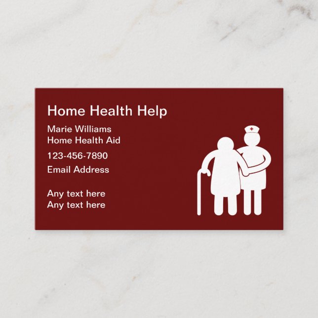 Zuhause Health Aid Einfache Visitenkarten Visitenkarte (Vorderseite)