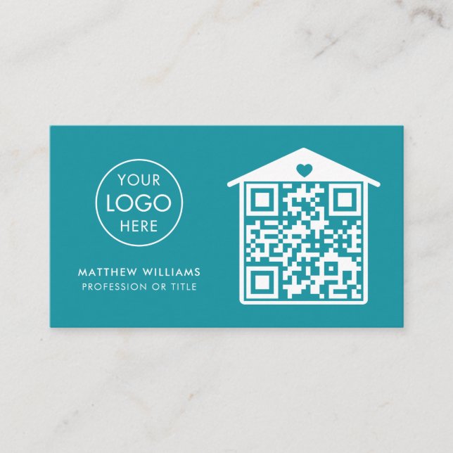 Zuhause Health Aide Beruflich QR Code Logo Modern Visitenkarte (Vorderseite)