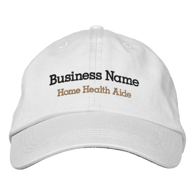 Zuhause Health Aide bestickte Hat | Name des Unter Baseballkappe (Vorderseite)