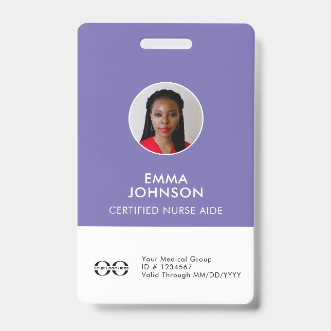 Zuhause Health Aide Certified Nurse Aide Foto ID Ausweis (Vorderseite)