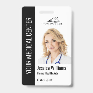Zuhause Health Aide Medical Foto ID Black Ausweis