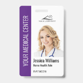 Zuhause Health Aide Medical Foto ID Lila Ausweis