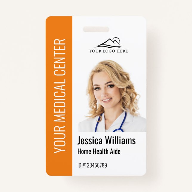 Zuhause Health Aide Medical Foto ID Orange Ausweis (Vorderseite)