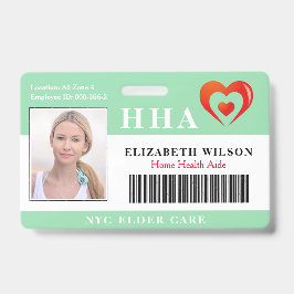 Zuhause Health Aide| Medizinische Foto - ID Ausweis