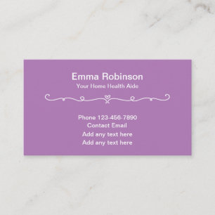 Zuhause Health Aide Simple Business Cards Visitenkarte