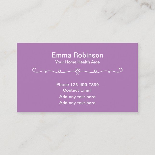 Zuhause Health Aide Simple Business Cards Visitenkarte (Vorderseite)