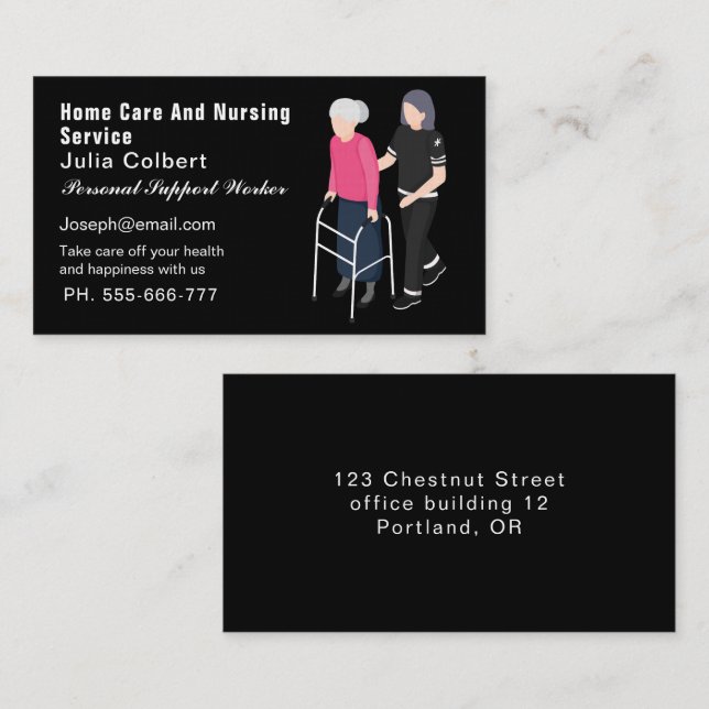 Zuhause Health Care Business Card Visitenkarte (Vorne/Hinten)