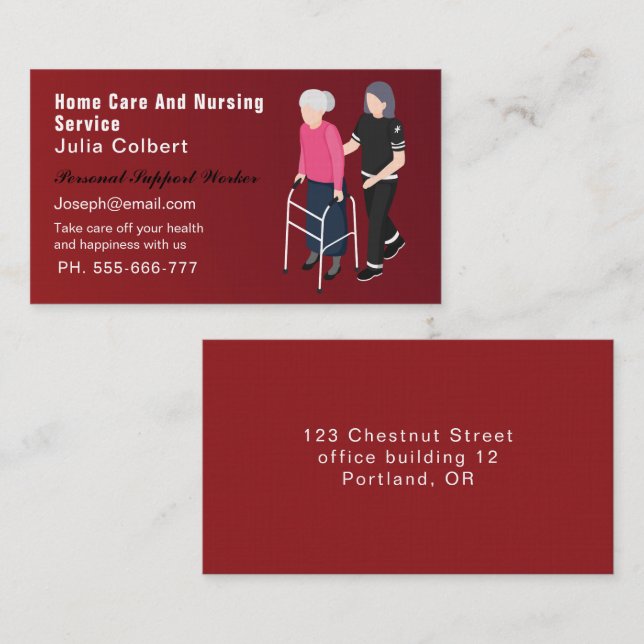 Zuhause Health Care Business Card Visitenkarte (Vorne/Hinten)