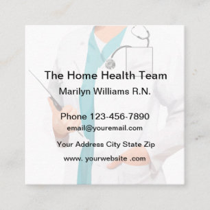 Zuhause Health Medical Quadratische Visitenkarte