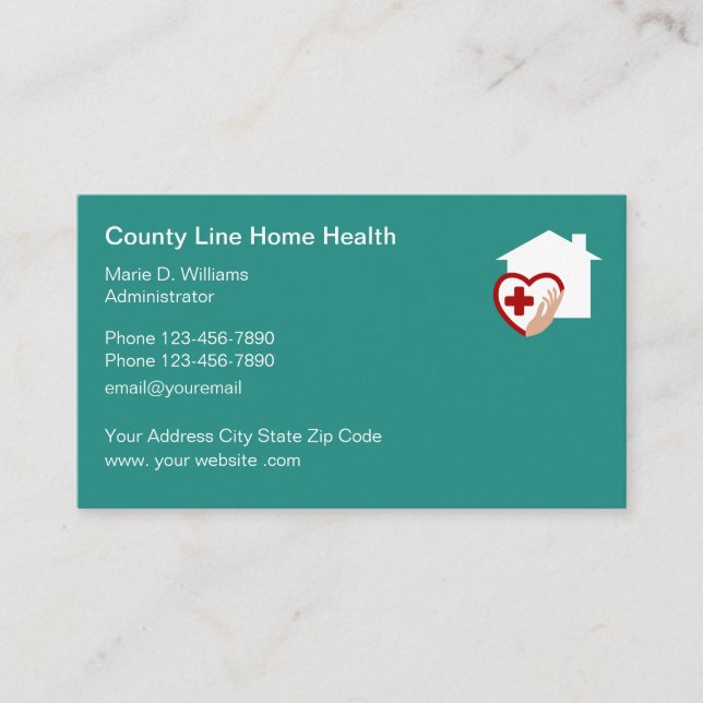 Zuhause Health Medical Services Visitenkarte (Vorderseite)