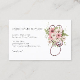 Zuhause Health Nurse Floral Stethoscope Visitenkarte