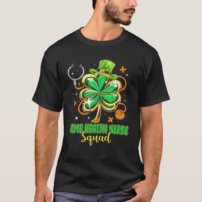 Zuhause Health Nurse Squad Lucky Nurse St Patrick' T-Shirt (Vorderseite)