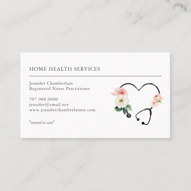 Zuhause Health Nurse Visitenkarte (Vorderseite)