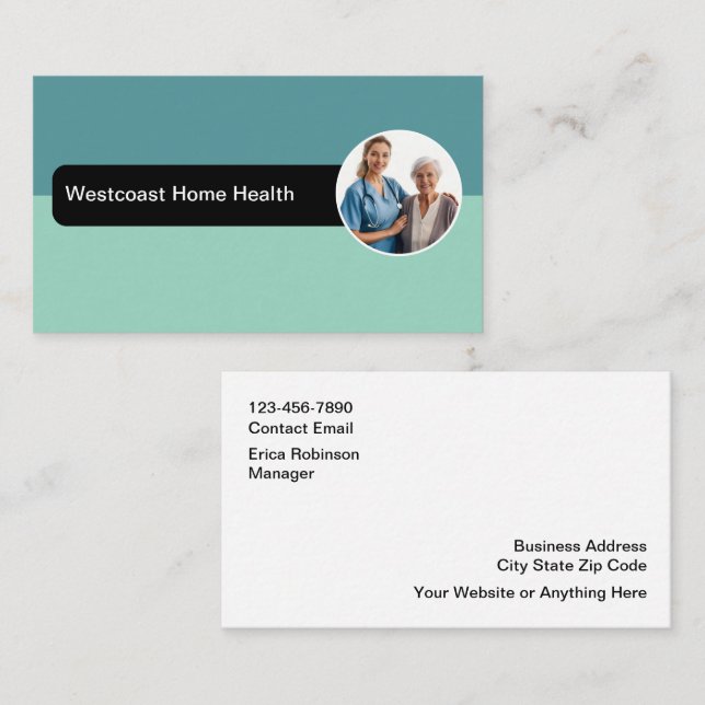 Zuhause Health Nursing Business Cards Visitenkarte (Vorne/Hinten)