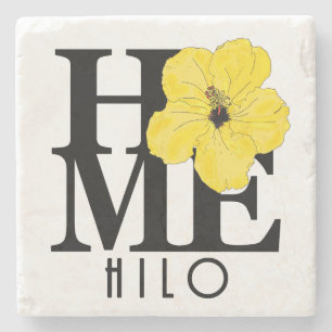 ZUHAUSE Hilo Hawaii Yellow Hibiskus Steinuntersetzer