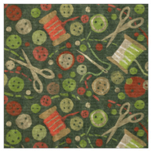 Zuhause Hobby Nähbedarf Collage Pattern Green Stoff