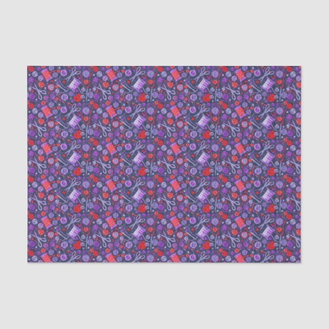 Zuhause Hobby Nähen Papier Collage Muster Blau (Vorderseite)