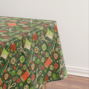 Zuhause Hobby Sew Craft Collage Muster Green Orang Tischdecke