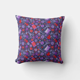 Zuhause Hobby Sew Crafter Collage Muster Blau Rot Kissen