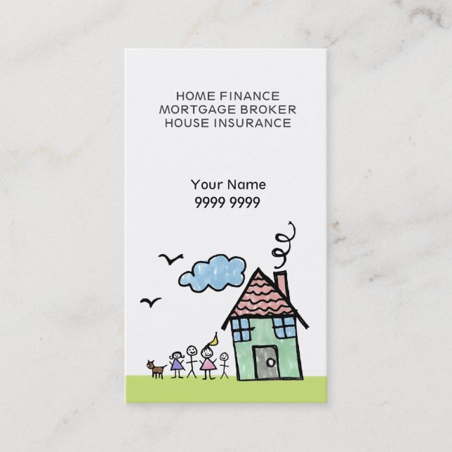 Zuhause House Finance Template Business Card Visitenkarte (Vorderseite)