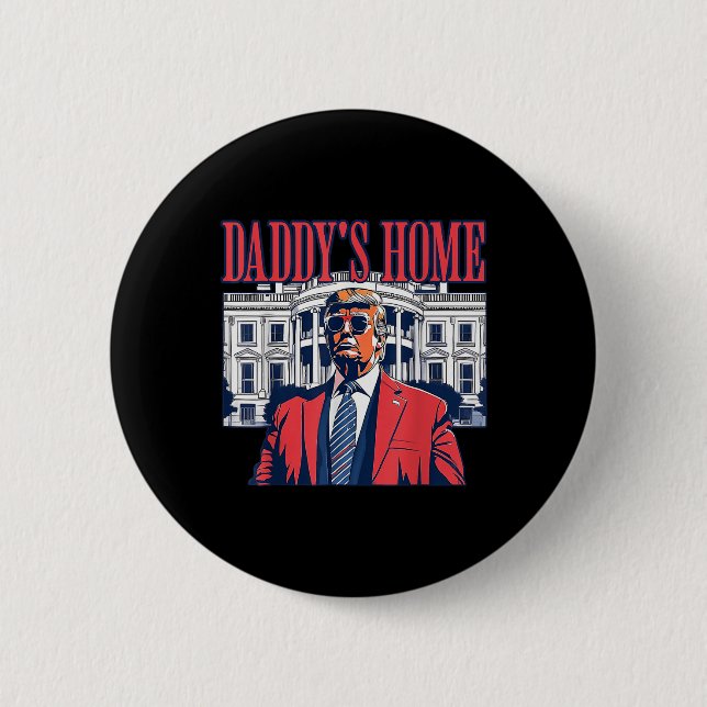 Zuhause I'm Voting Convicted Felon 2024 Trump Dadd Button (Vorderseite)