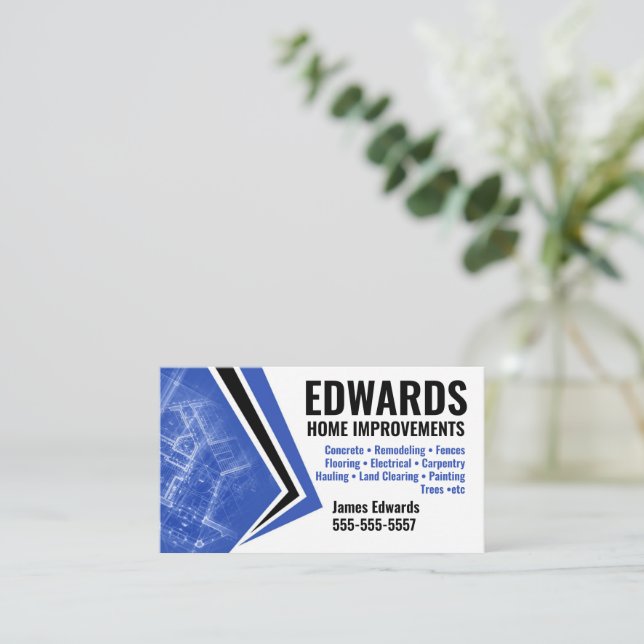 Zuhause Improvement Business Card Visitenkarte (Stehend Vorderseite)