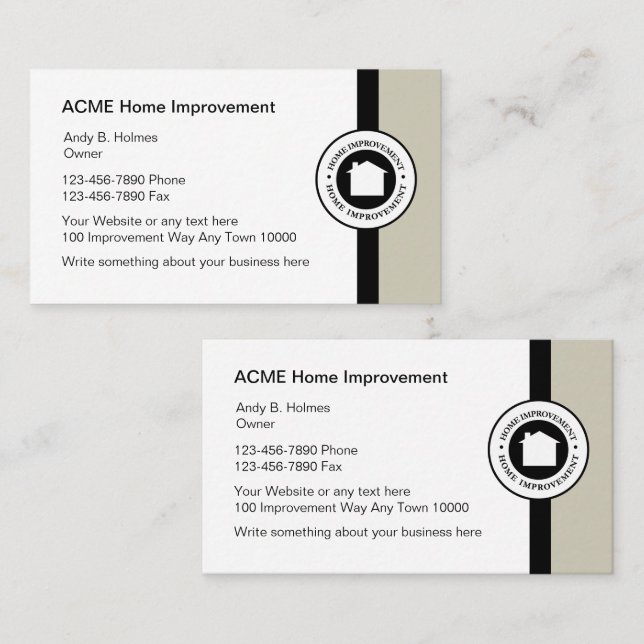 Zuhause Improvement Business Cards Visitenkarte (Vorne/Hinten)