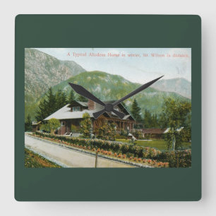 Zuhause in Altadena, Mt. Wilson CA 1910 Vintag Quadratische Wanduhr