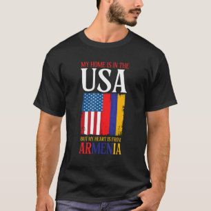 Zuhause in den USA, Herz aus Armenien, patriotisch T-Shirt