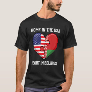 Zuhause in den USA Herz in Belarus Erbe Langarm T-Shirt