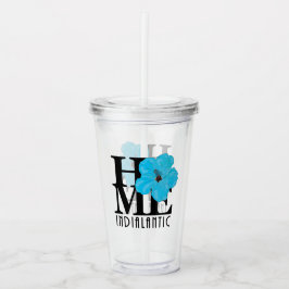 ZUHAUSE Indialantic Blue Hibiskus Acryltrinkbecher