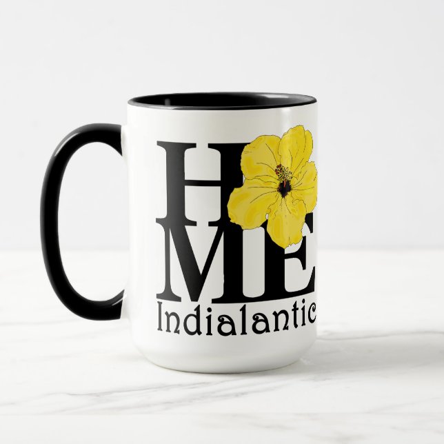 ZUHAUSE Indialantischer Gelber Hibiskus 15oz Tasse (Links)