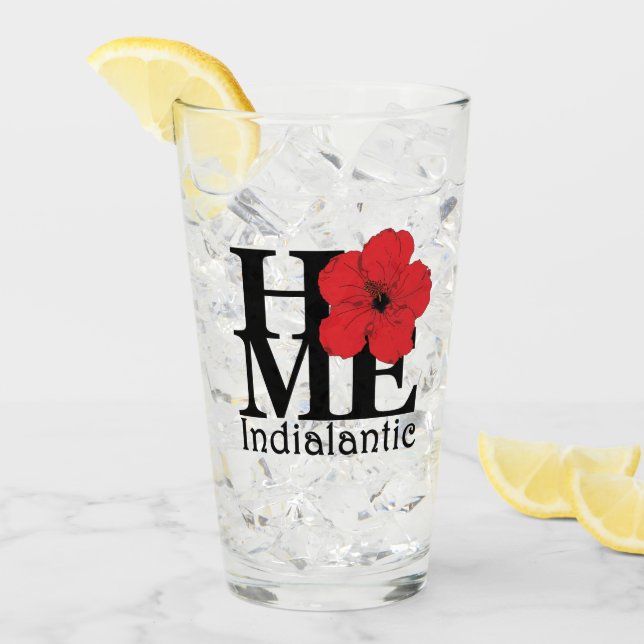 ZUHAUSE Indialantischer Roter Hibiskus Glas (Vorderseite Ice)