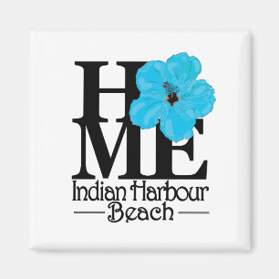 ZUHAUSE Indian Harbour Beach Blue Hibiskus Magnet