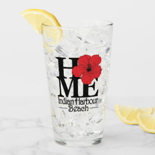 ZUHAUSE Indian Harbour Beach Red Hibiskus Glas