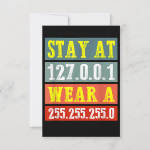 Zuhause-Ingenieure und Tragemaske für Coding Geeks RSVP Karte